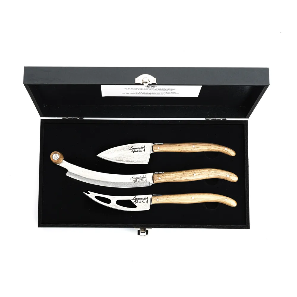Luxury Line Cheese knives Oak wood Stonewash V2