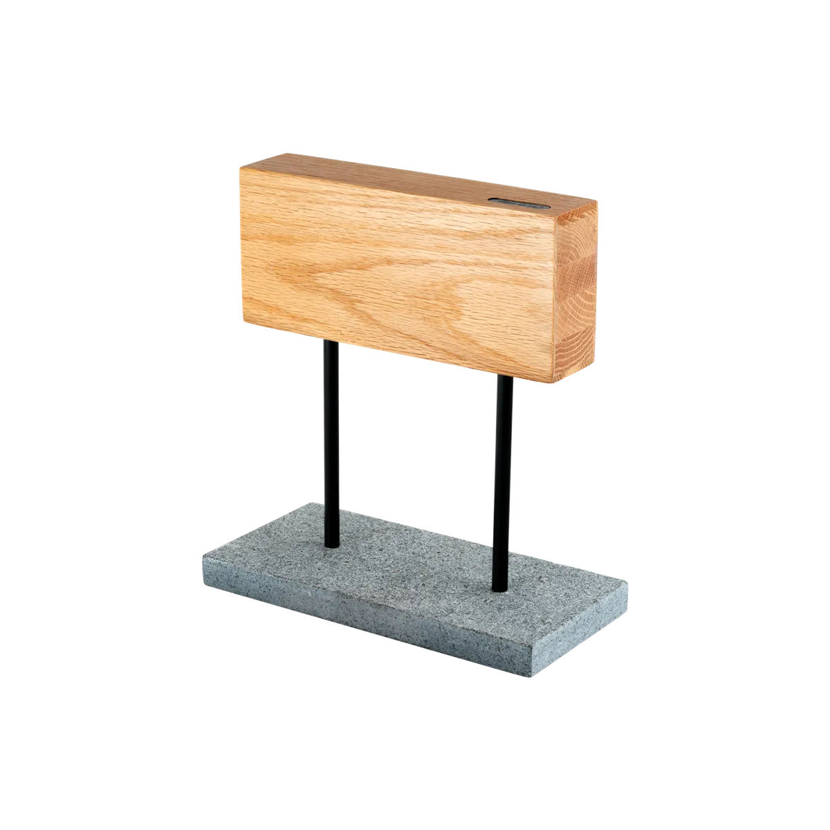 Magnetic Knife Block Oak on Natural Stone Base