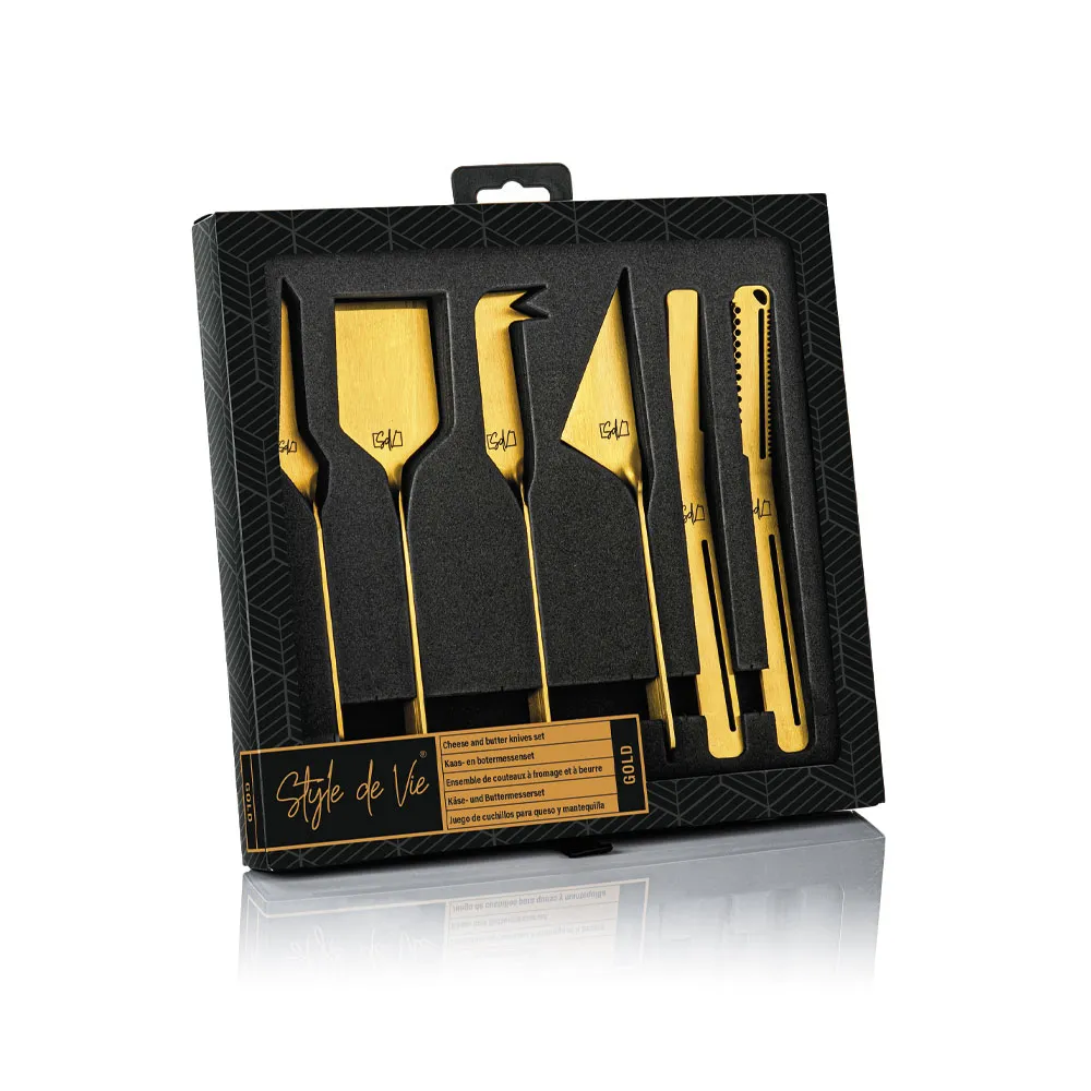 Style de Vie Cheese and butter knives set Gold